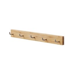 GoodHome Pecel Grey & Rubber & wood Hook rail, (L)330mm (H)35mm
