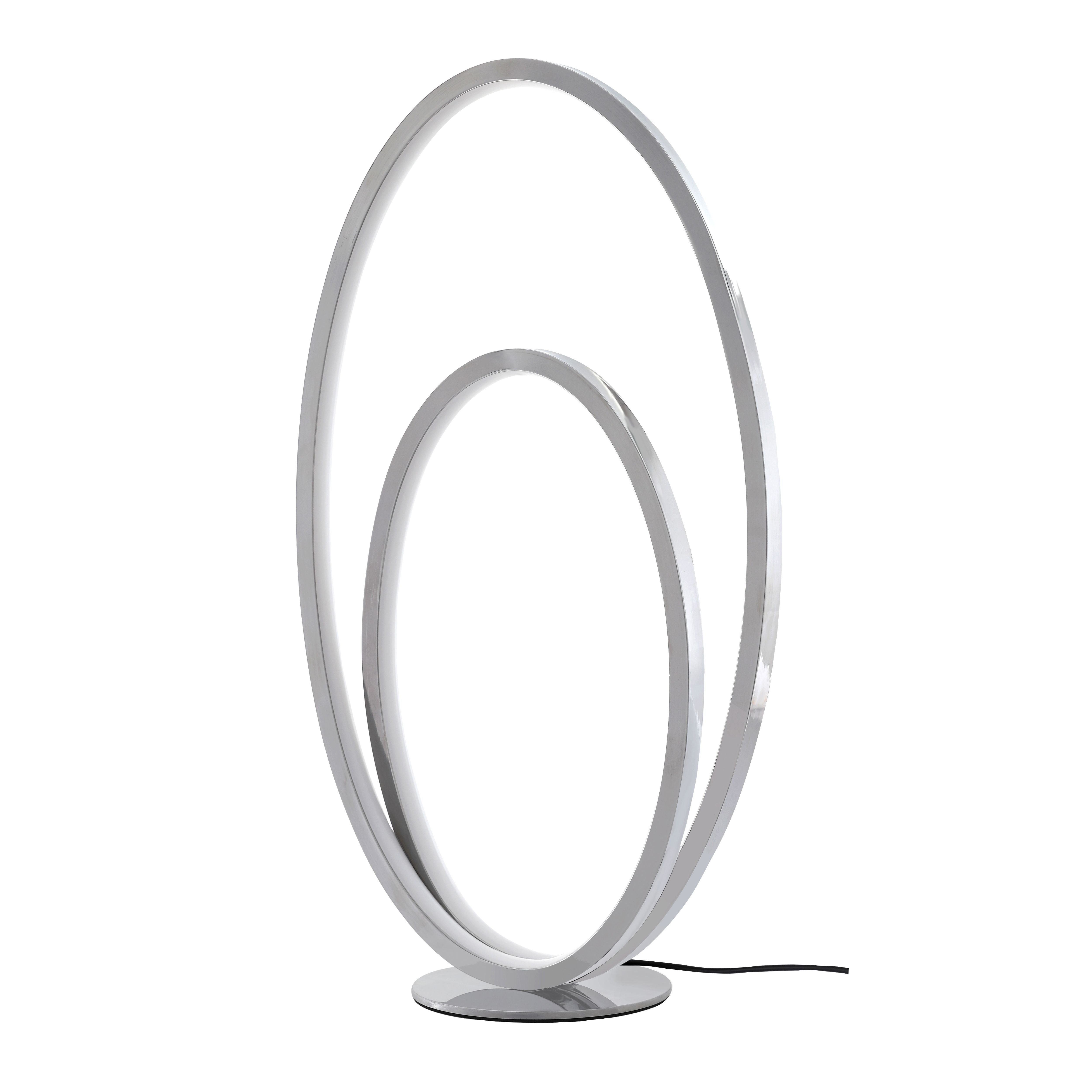 GoodHome Pegmati Silver effect Integrated LED Table lamp