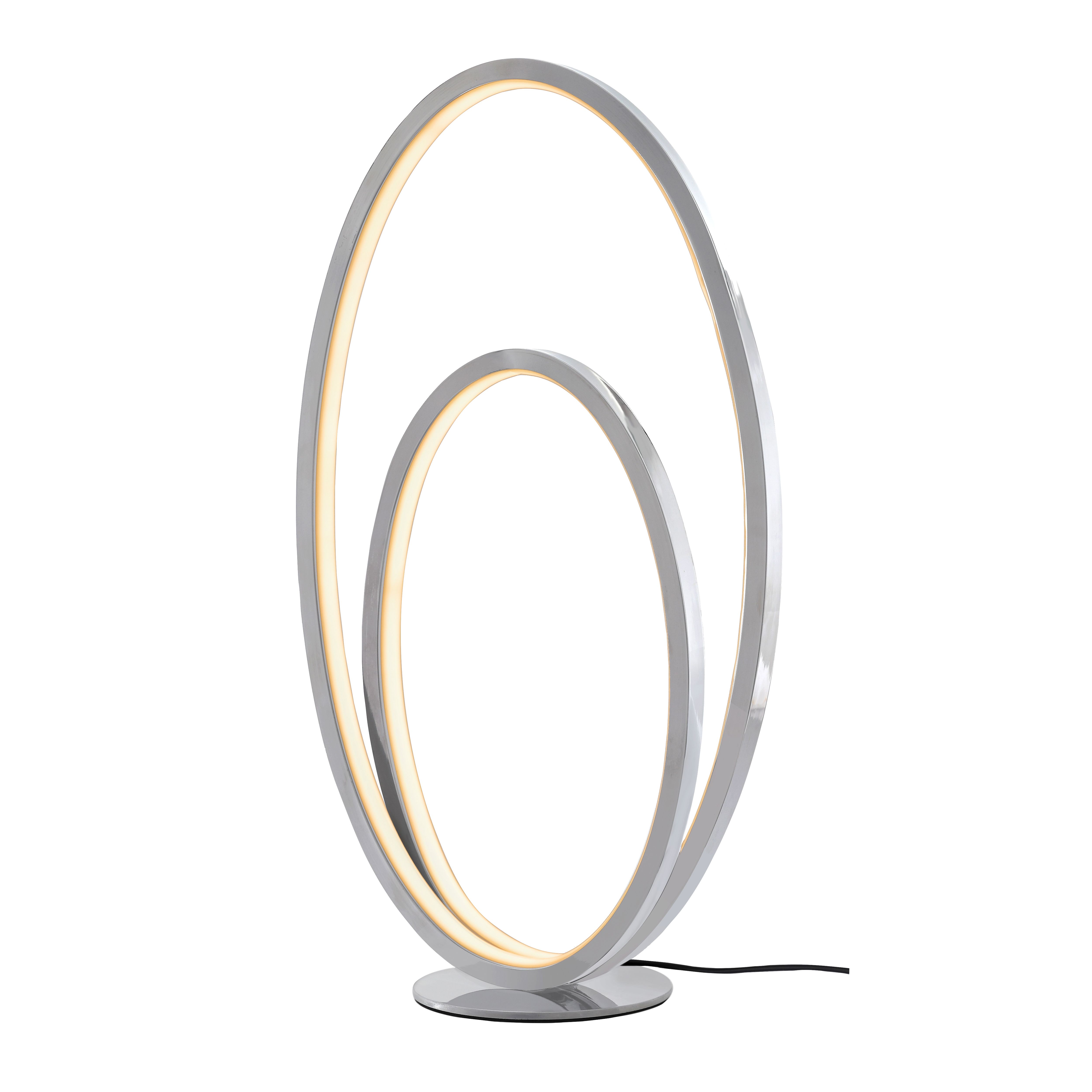 GoodHome Pegmati Silver effect Integrated LED Table lamp