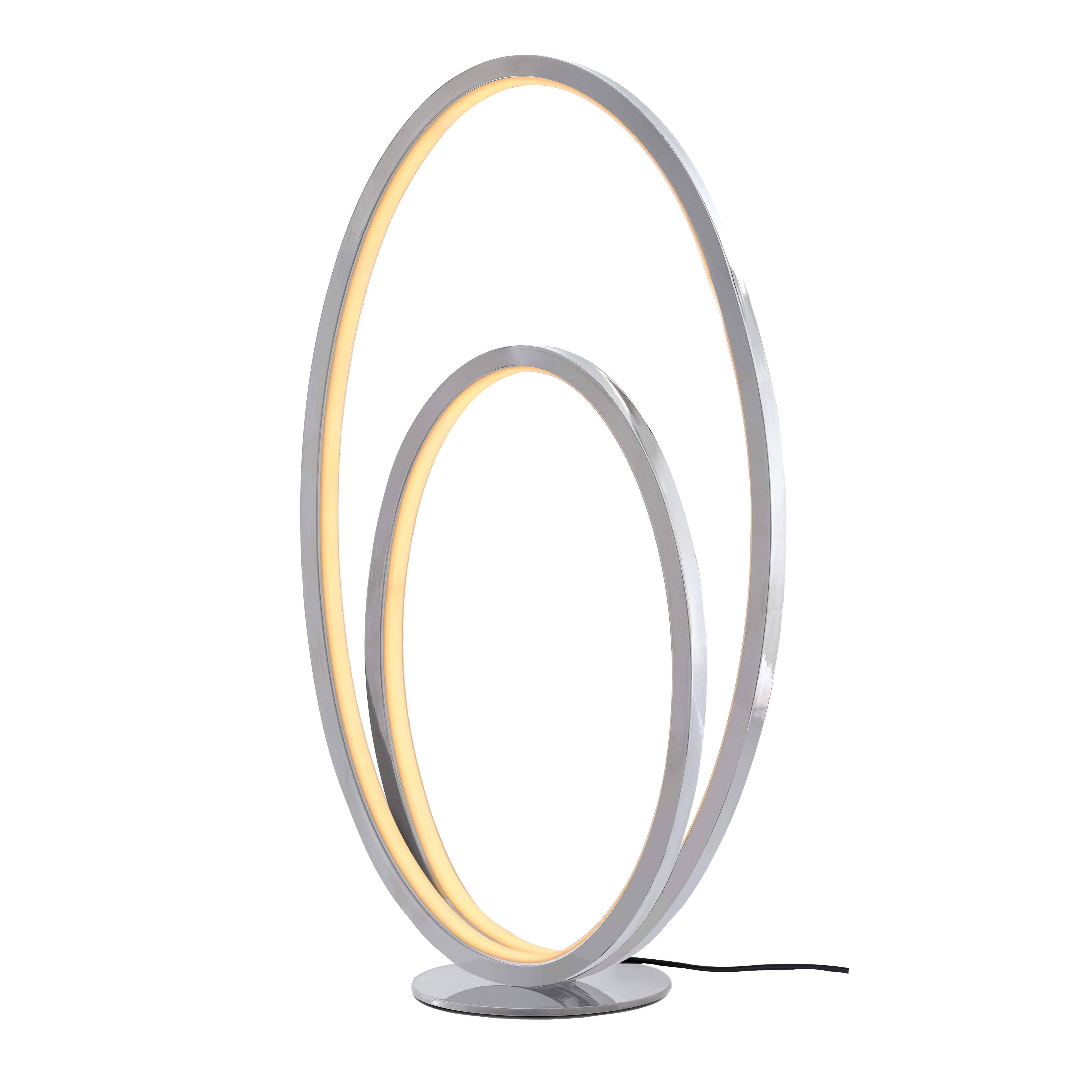 GoodHome Pegmati Silver effect Integrated LED Table lamp
