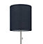 GoodHome Penistone Brushed Navy Chrome effect Straight Table lamp