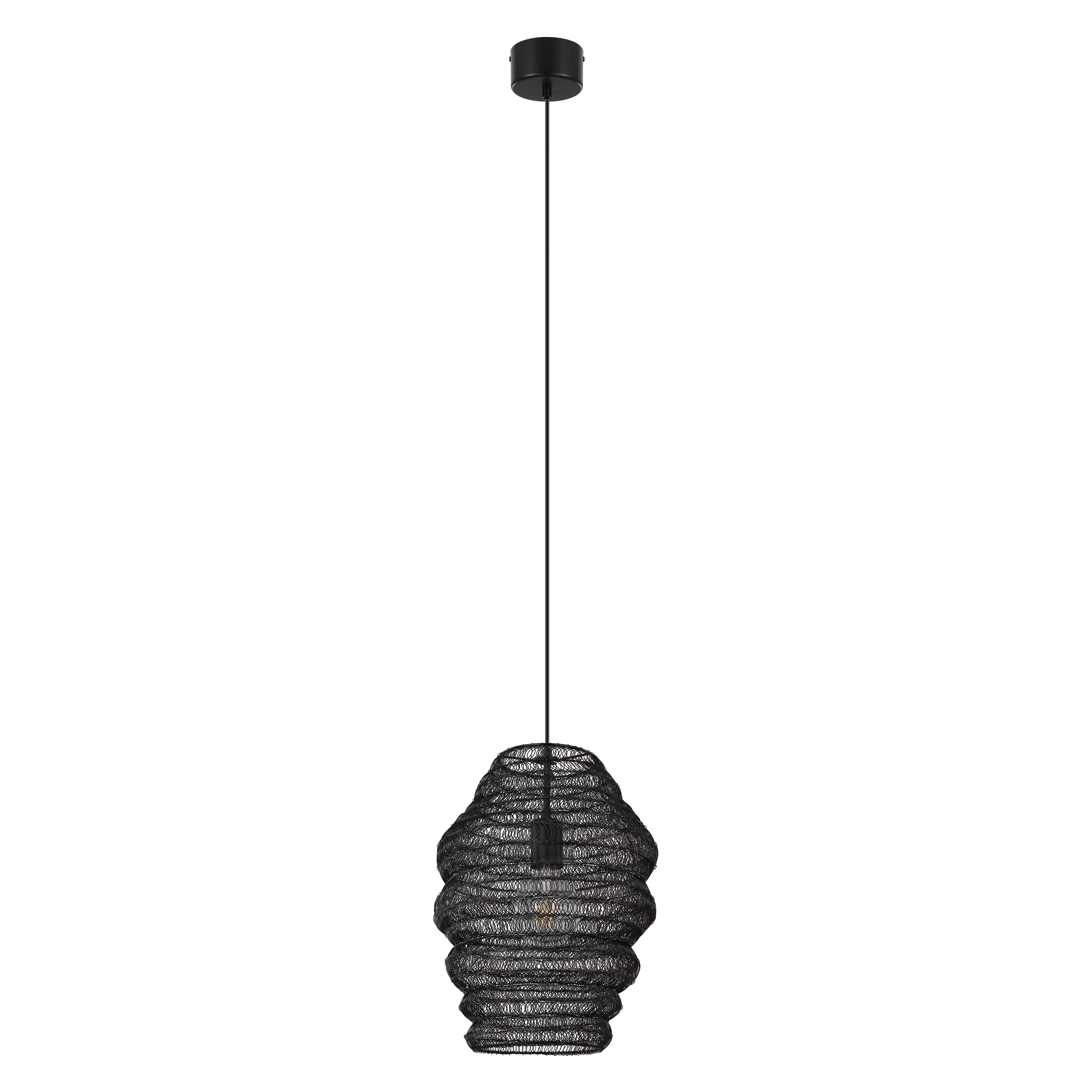 GoodHome Pepalu Matt Black Pendant ceiling light, (Dia)300mm