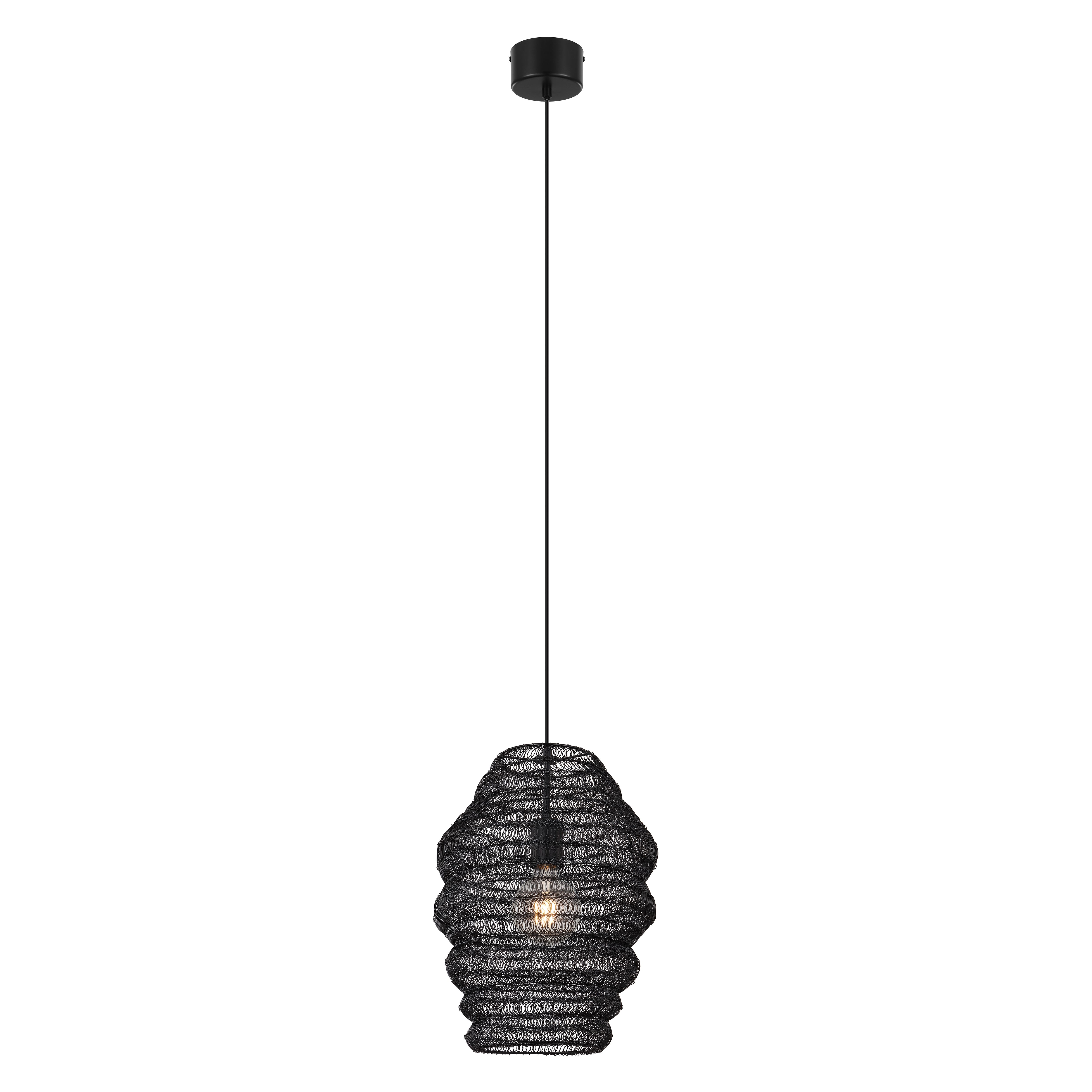 GoodHome Pepalu Matt Black Pendant ceiling light, (Dia)300mm