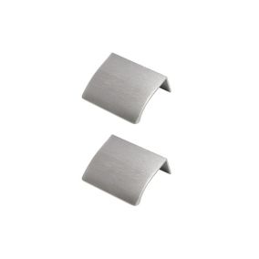 GoodHome Pequin Satin Nickel effect Kitchen cabinets Pull handle (L)5cm, Pack of 2