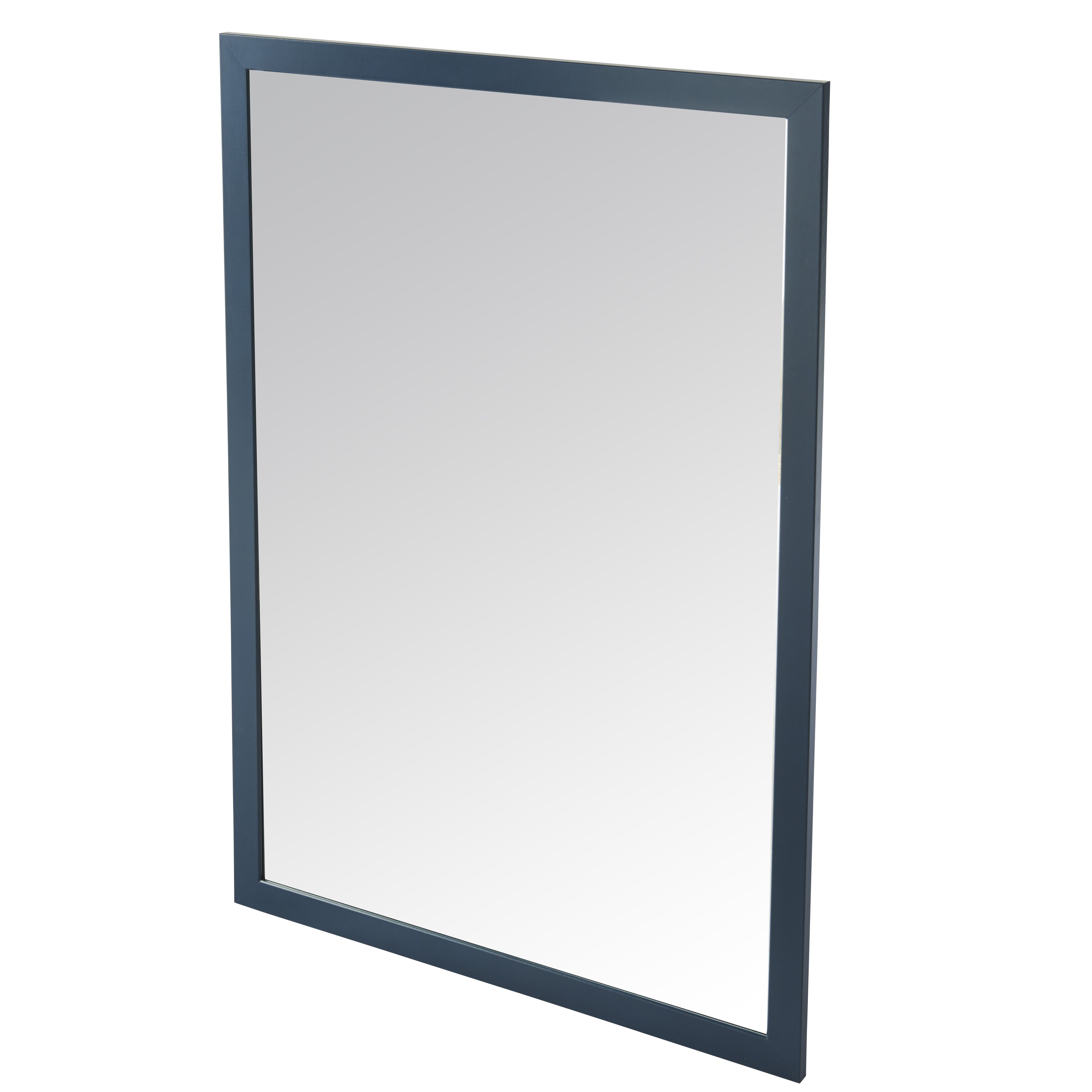 GoodHome Perma Blue Rectangular Wall-mounted Bathroom Mirror (H)100cm (W)100cm