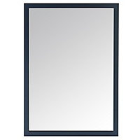 GoodHome Perma Blue Rectangular Wall-mounted Bathroom Mirror (H)100cm (W)100cm