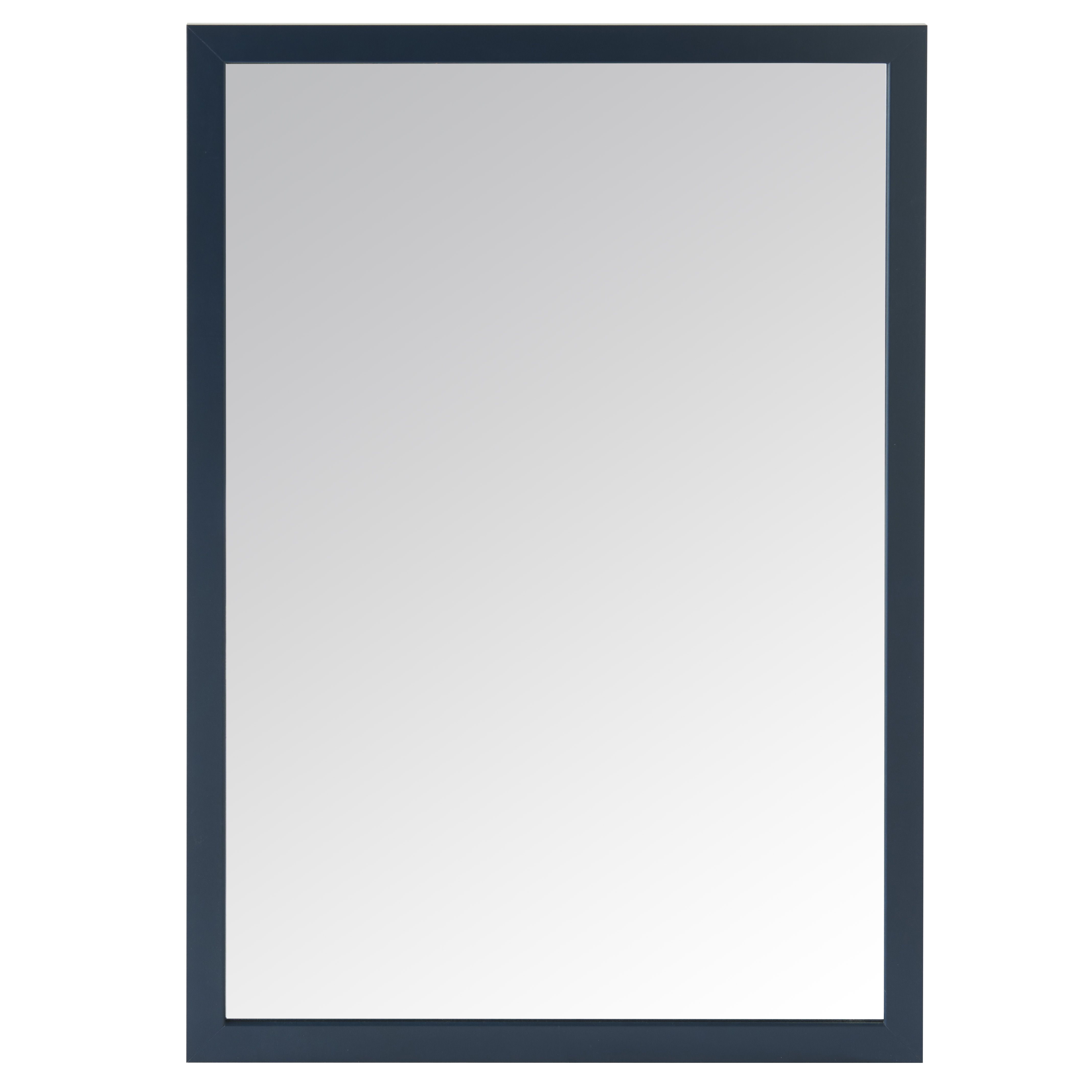 GoodHome Perma Blue Rectangular Wall-mounted Bathroom Mirror (H)100cm (W)100cm