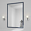 GoodHome Perma Blue Rectangular Wall-mounted Bathroom Mirror (H)100cm (W)100cm