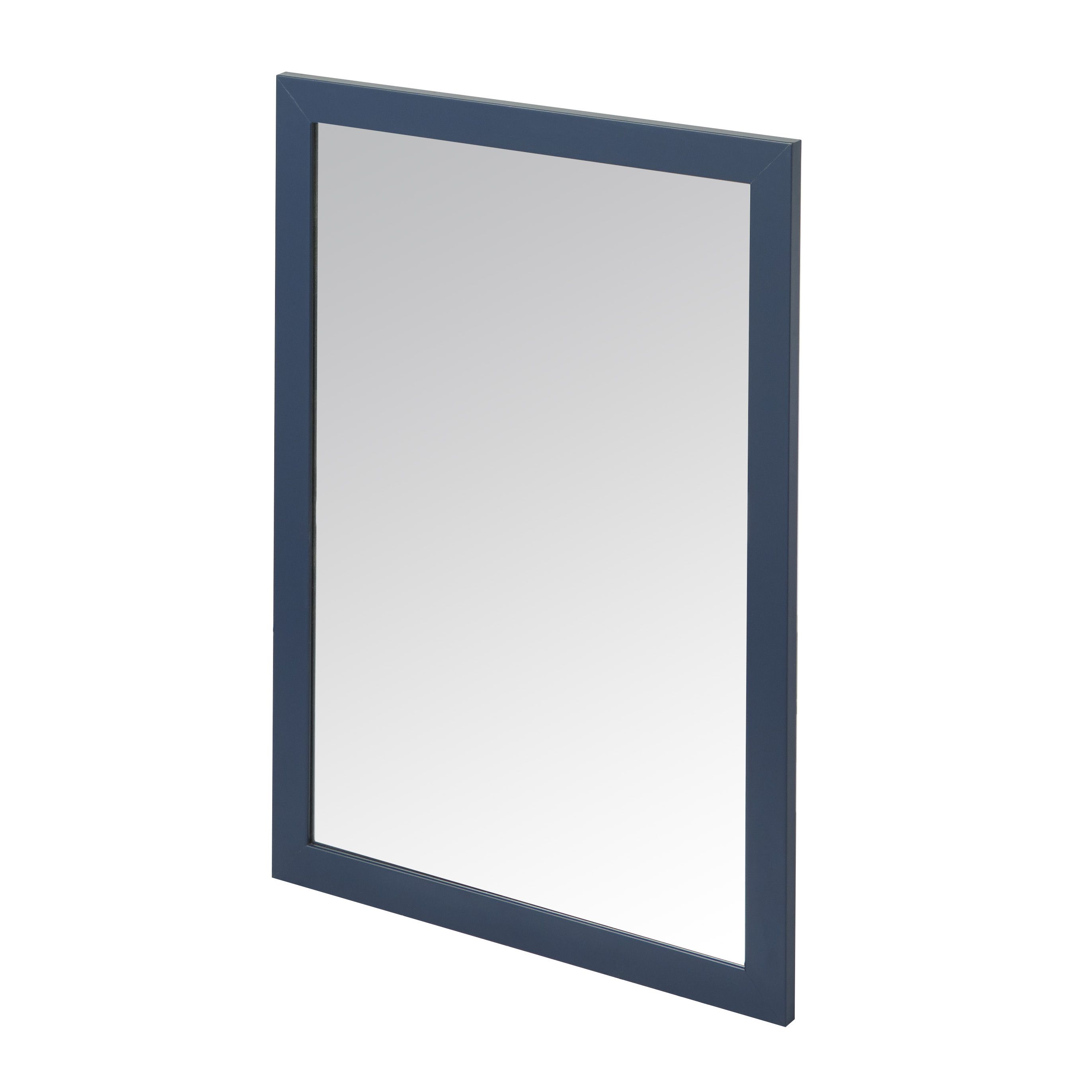 GoodHome Perma Blue Rectangular Wall-mounted Bathroom Mirror (H)70cm (W)50cm