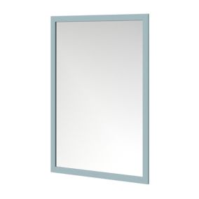 GoodHome Perma Light blue Rectangular Bathroom Mirror (H)700mm (W)500mm