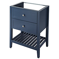 GoodHome Perma Satin Blue 0 door Freestanding Bathroom Vanity Cabinet (W)600mm (H)806mm