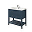 GoodHome Perma Satin Blue Bathroom Vanity unit (H)80.6cm (W)80cm