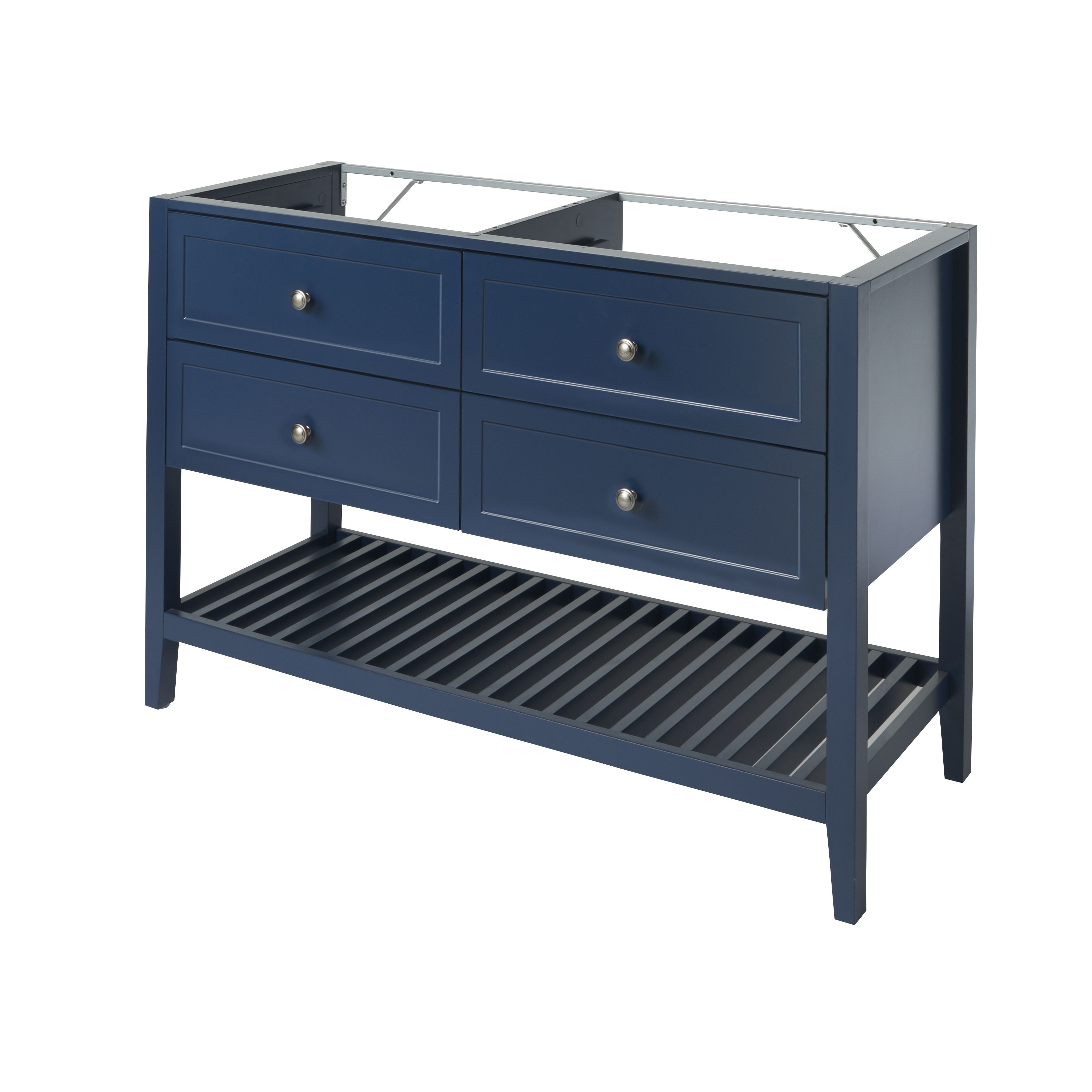 GoodHome Perma Satin Blue Freestanding Bathroom Vanity unit (H) 806mm (W) 1200mm