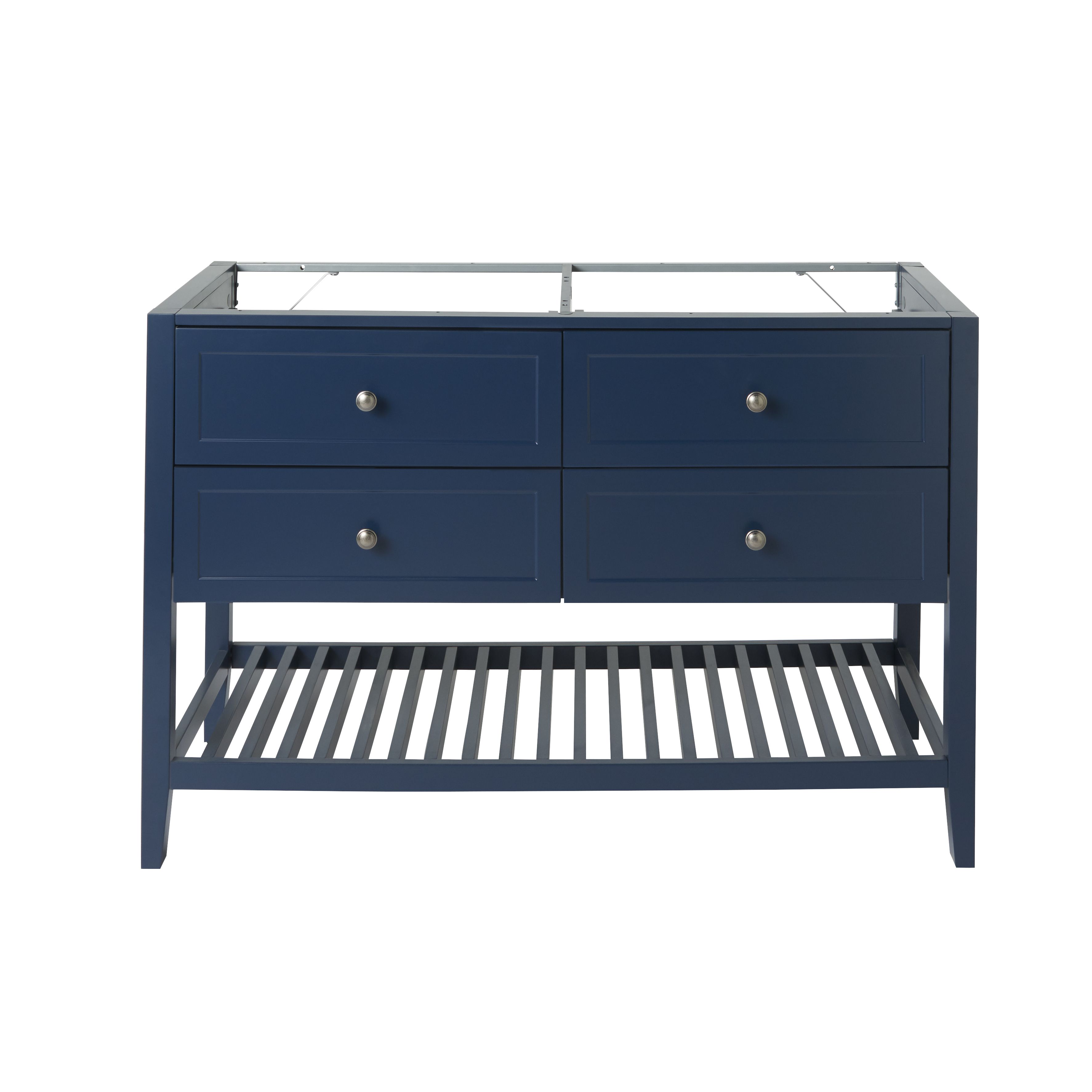 GoodHome Perma Satin Blue Freestanding Bathroom Vanity unit (H) 806mm (W) 1200mm