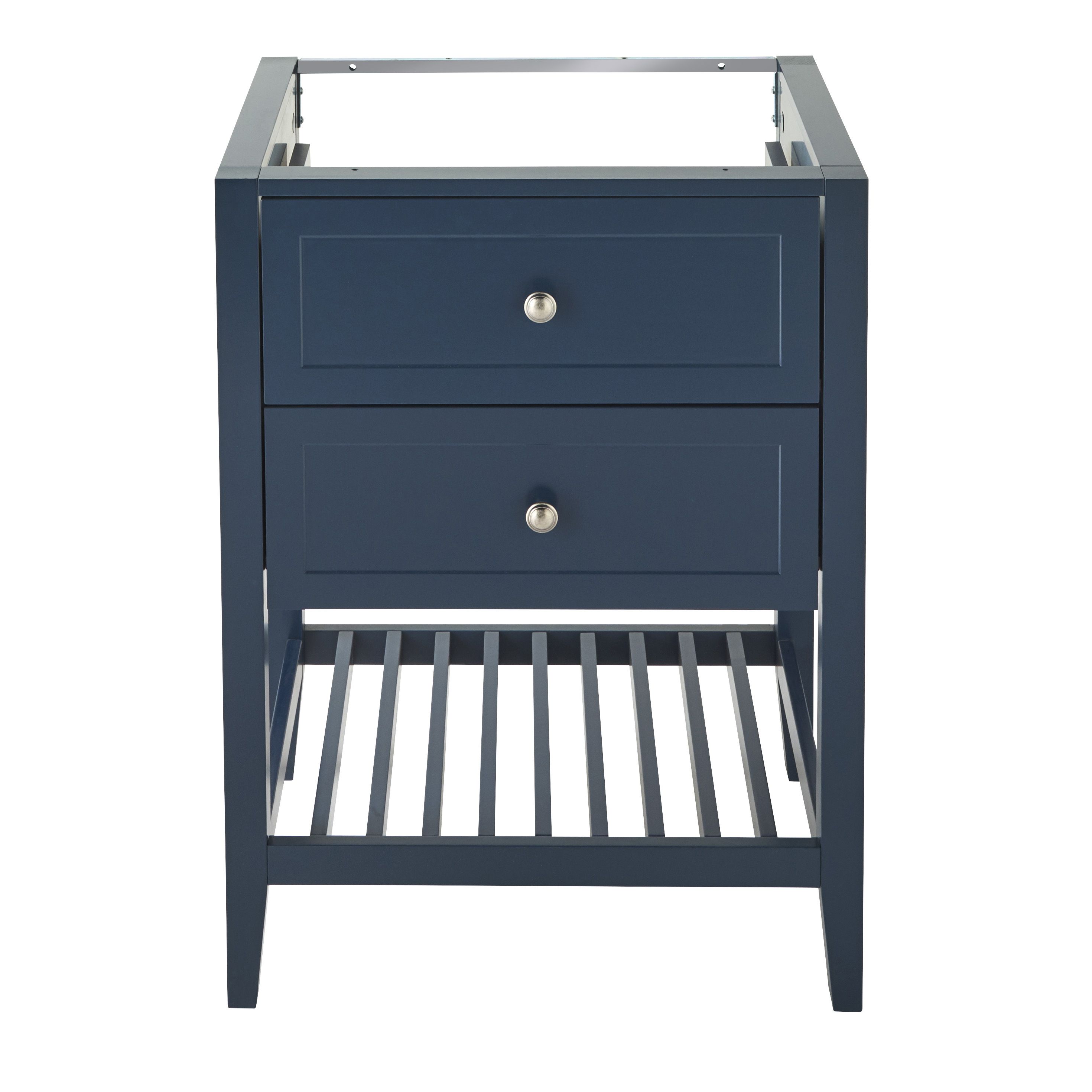 GoodHome Perma Satin Blue Freestanding Bathroom Vanity unit (H) 806mm (W) 600mm
