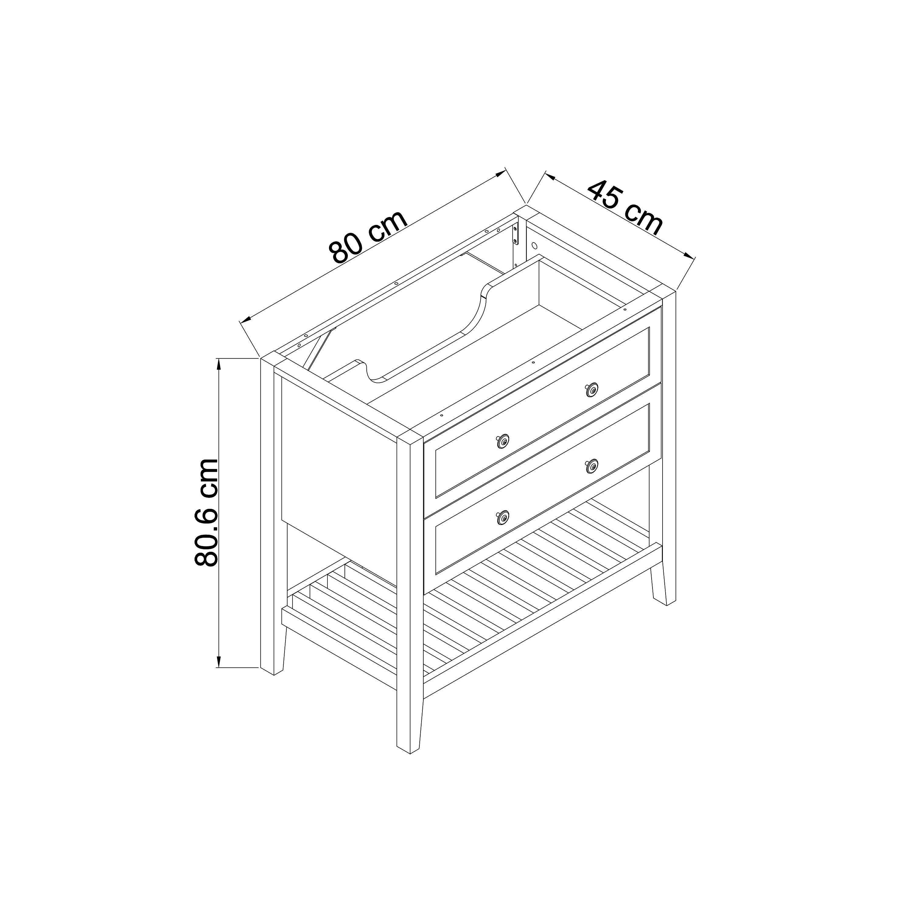 GoodHome Perma Satin Blue Freestanding Bathroom Vanity unit (H) 806mm (W) 800mm