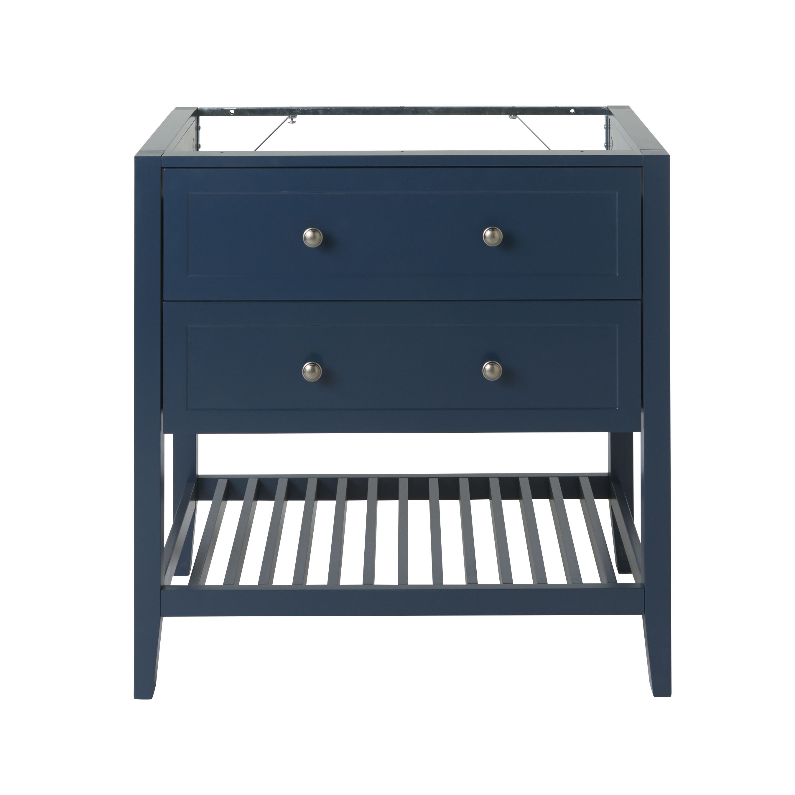GoodHome Perma Satin Blue Freestanding Bathroom Vanity unit (H) 806mm (W) 800mm