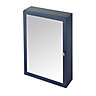 GoodHome Perma Satin Blue Non illuminated Wall-mounted Mirrored door Bathroom Cabinet (W)500mm (H)700mm