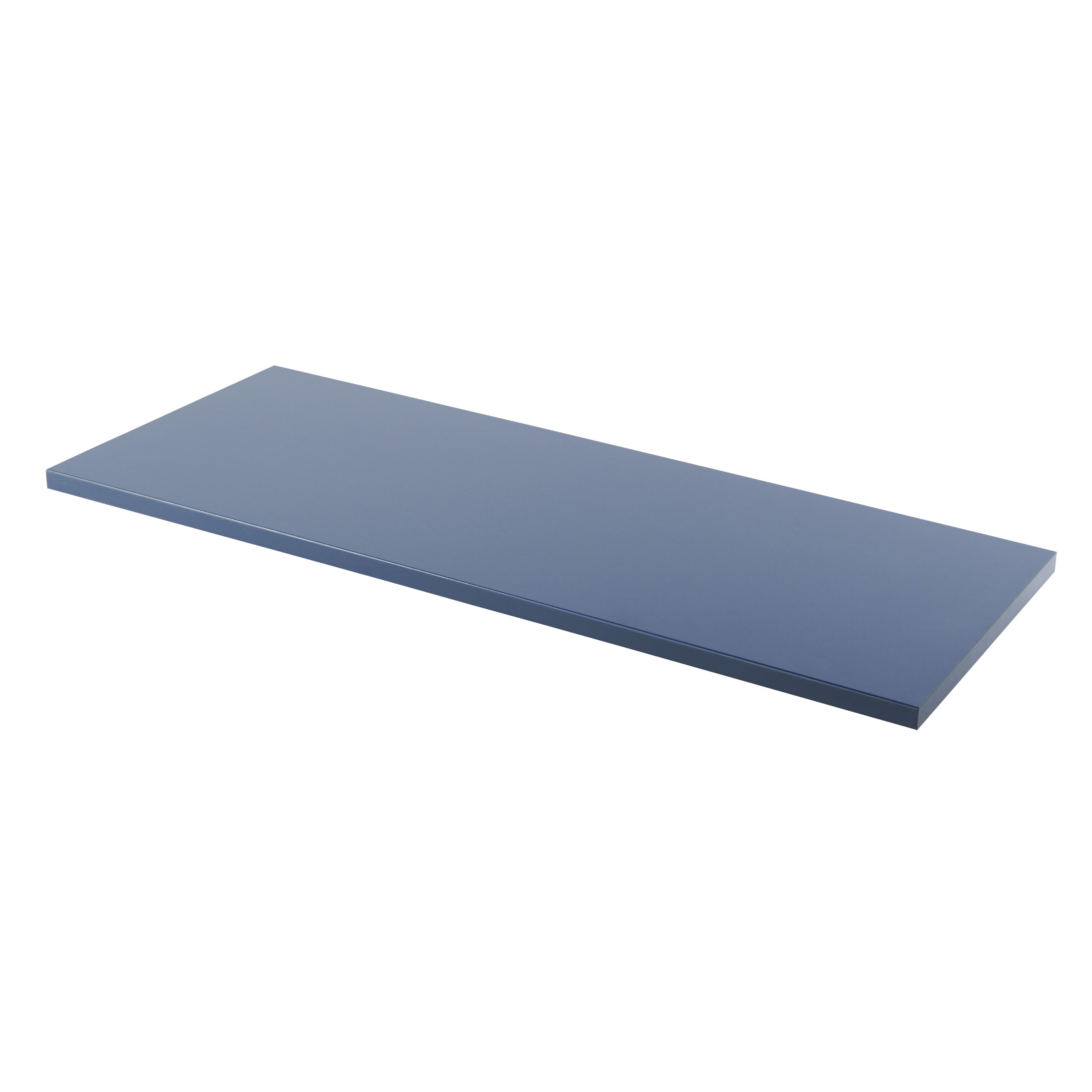 GoodHome Perma Satin Blue Oak Veneer Square edge MDF Bathroom Worktop (T) 2.8cm x (L) 120.5cm x (W) 45.2cm