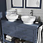GoodHome Perma Satin Blue Oak Veneer Square edge MDF Bathroom Worktop (T) 2.8cm x (L) 120.5cm x (W) 45.2cm