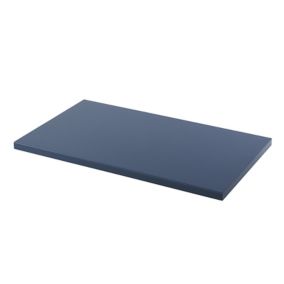 GoodHome Perma Satin Blue Square edge MDF Bathroom Worktop 2.8cm x 45.2cm x 80.5cm