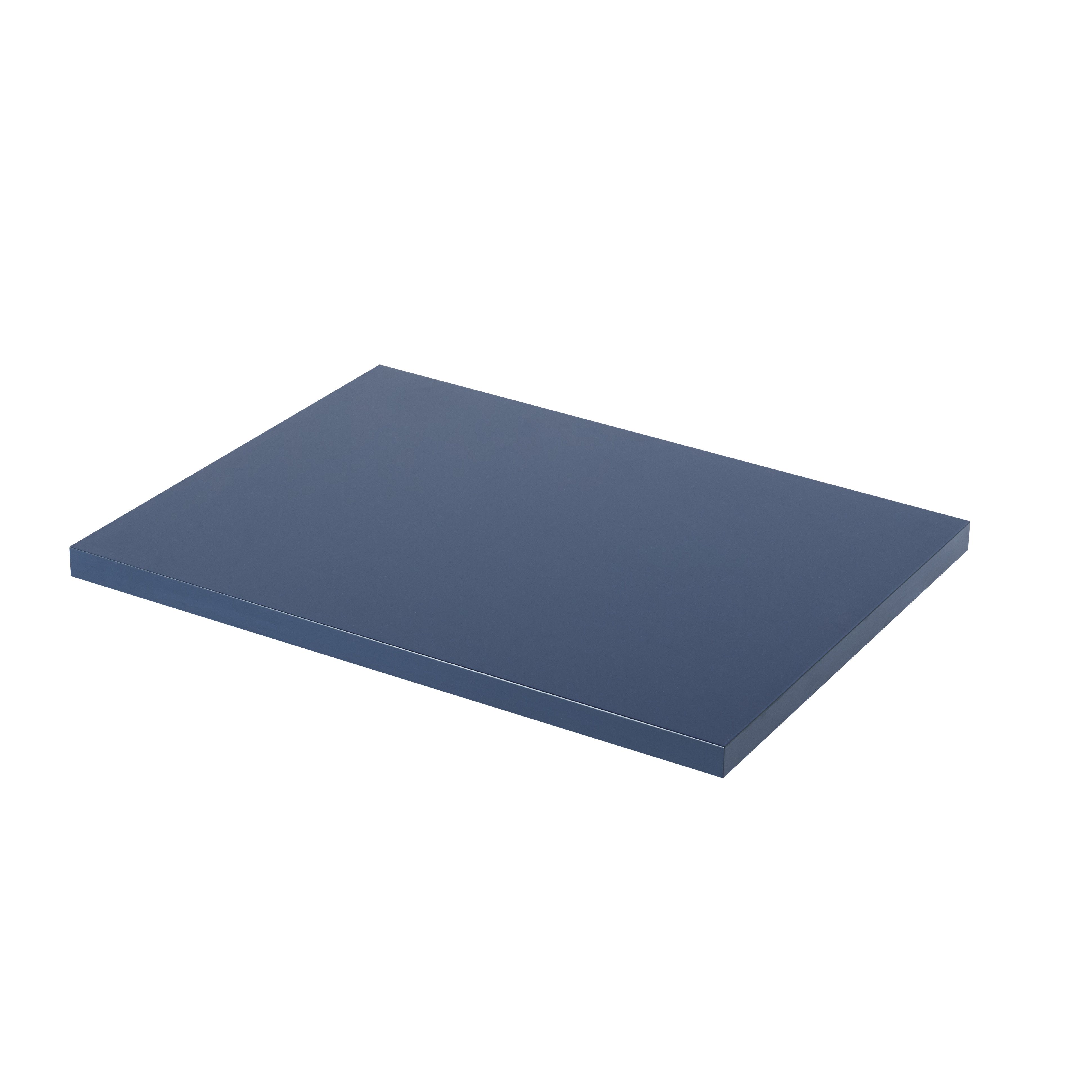 GoodHome Perma Satin Blue Square edge MDF Worktop (T) 2.8cm x (L) 60.5cm x (W) 45.2cm