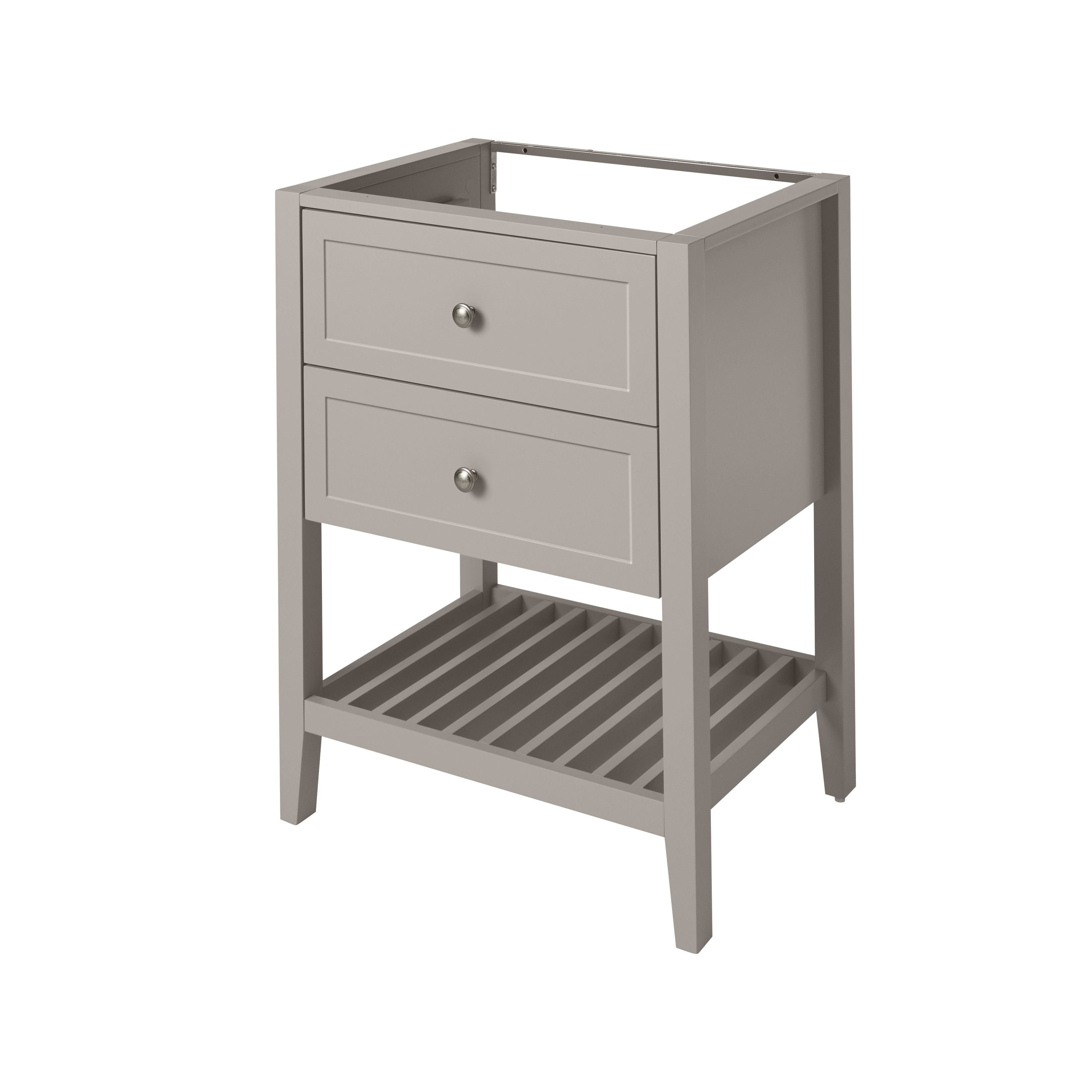 GoodHome Perma Satin Grey Bathroom Vanity unit (H)80.6cm (W)60cm DIY