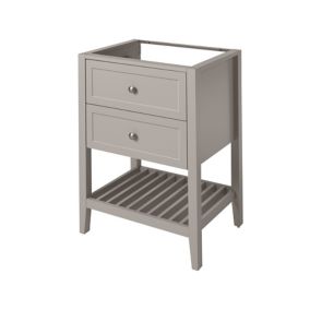 GoodHome Perma Satin Grey Bathroom Vanity unit (H)80.6cm (W)60cm