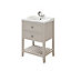 GoodHome Perma Satin Grey Bathroom Vanity unit (H)80.6cm (W)60cm