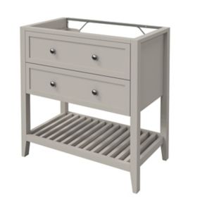 GoodHome Perma Satin Grey Freestanding Bathroom Vanity unit (H) 806mm (W) 800mm