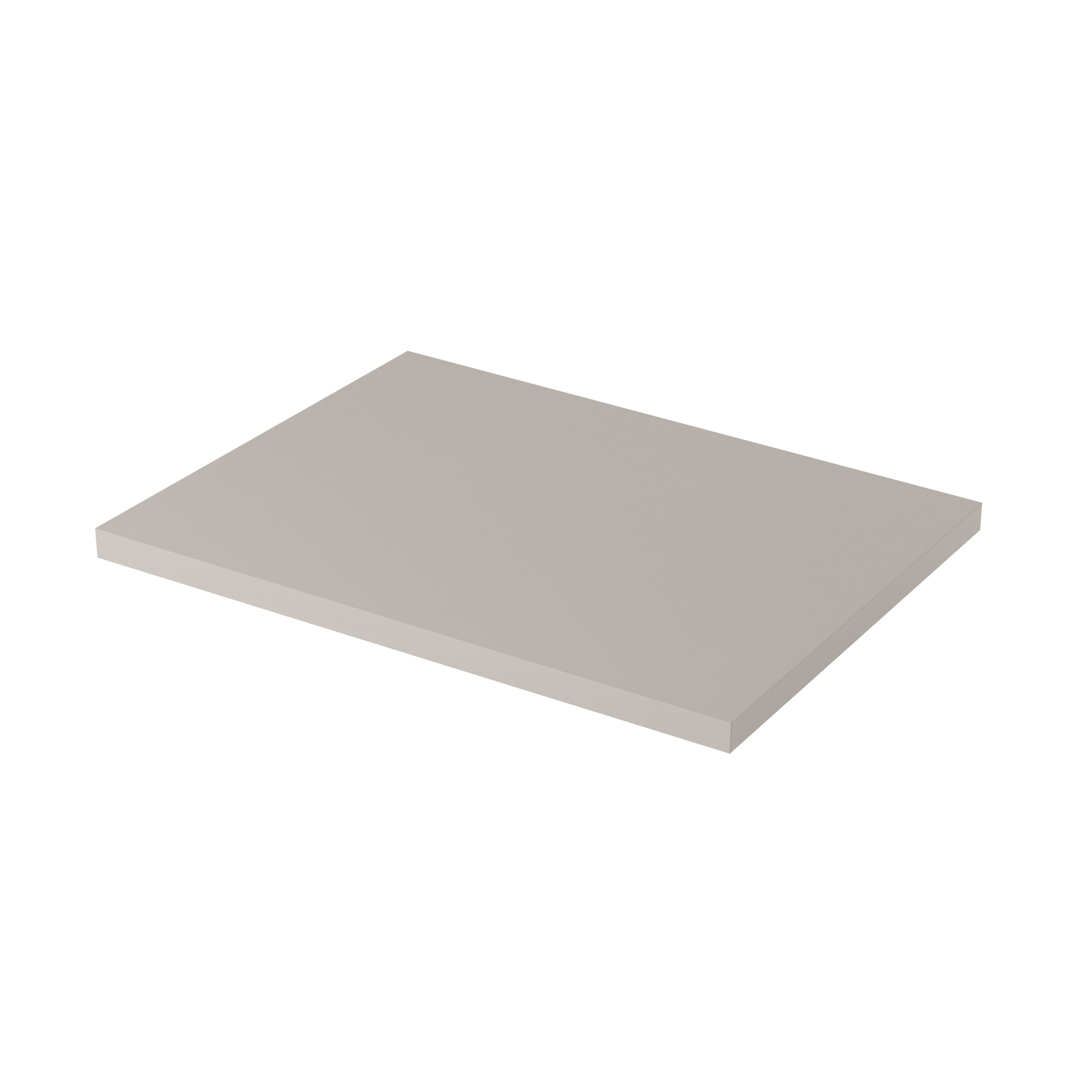 GoodHome Perma Satin Grey Square edge MDF Bathroom Worktop (T) 2.8cm x (L) 60.5cm x (W) 45.2cm