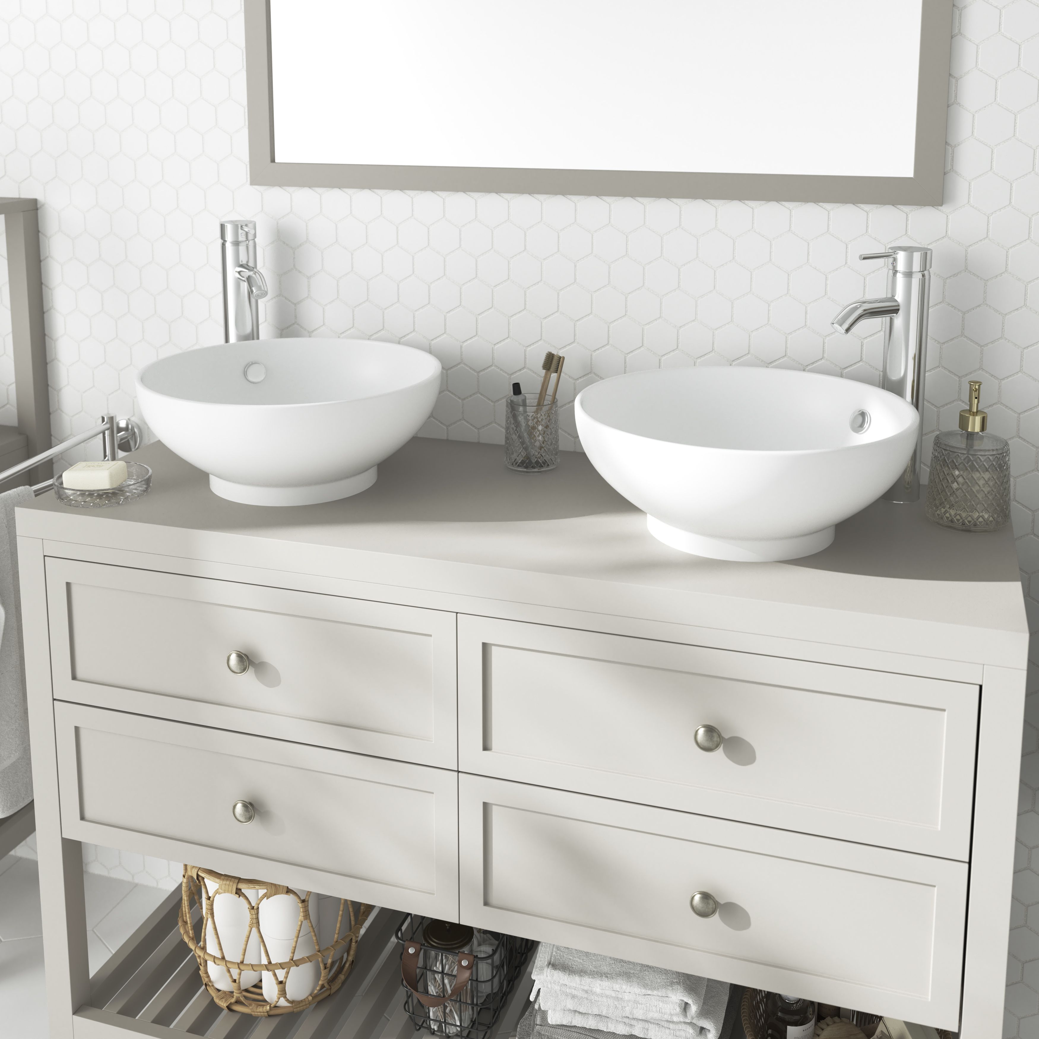 GoodHome Perma Satin Grey Square edge MDF Worktop (T) 2.8cm x (L) 120.5cm x (W) 45.2cm
