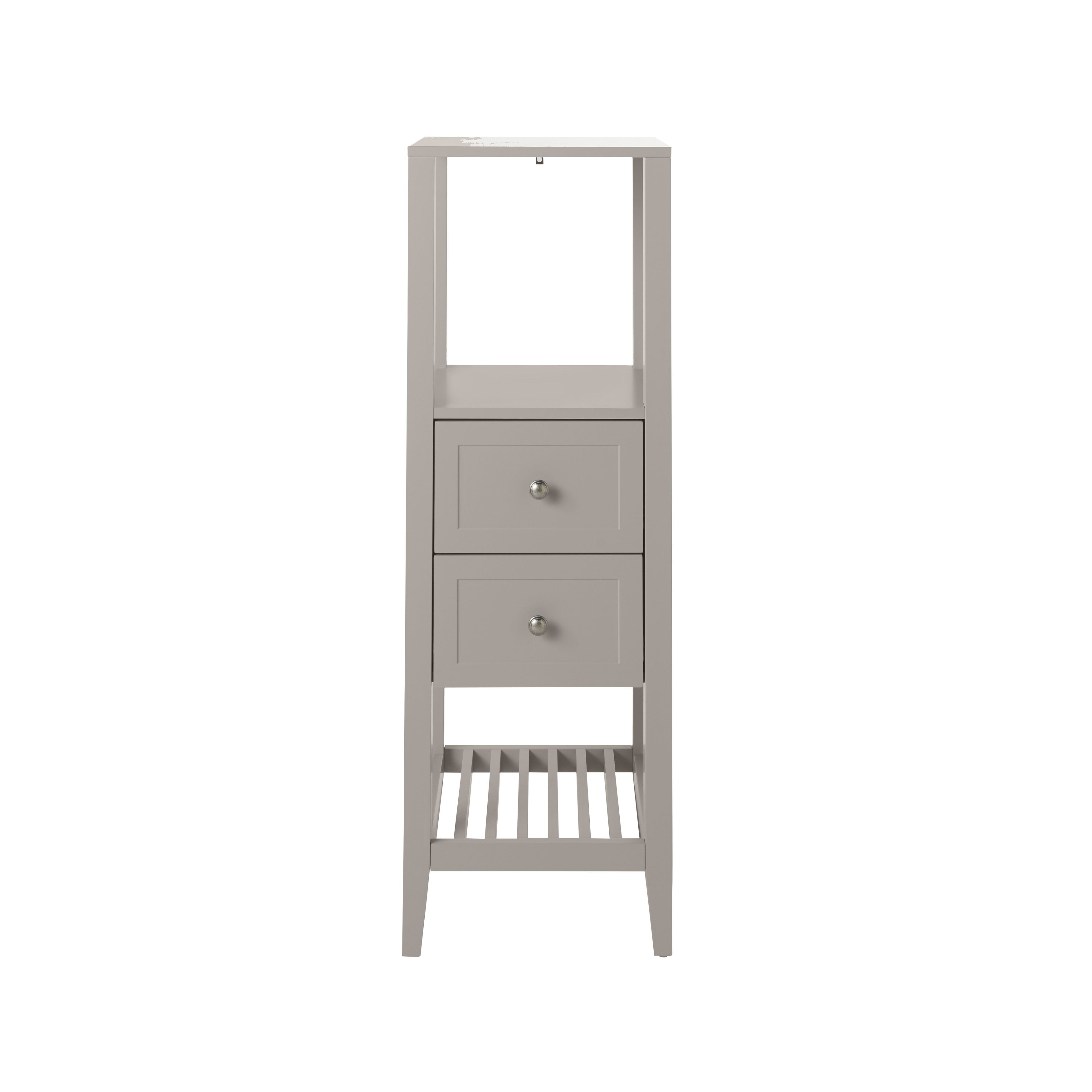 GoodHome Perma Satin Grey Tall Freestanding Bathroom (W)400mm