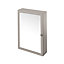GoodHome Perma Satin Grey Wall-mounted Single Bathroom Cabinet with Mirrored door (W)500mm (H)700mm