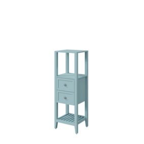 GoodHome Perma Satin Light blue Tall Freestanding Without door Bathroom Cabinet (W)402mm (H)1200mm