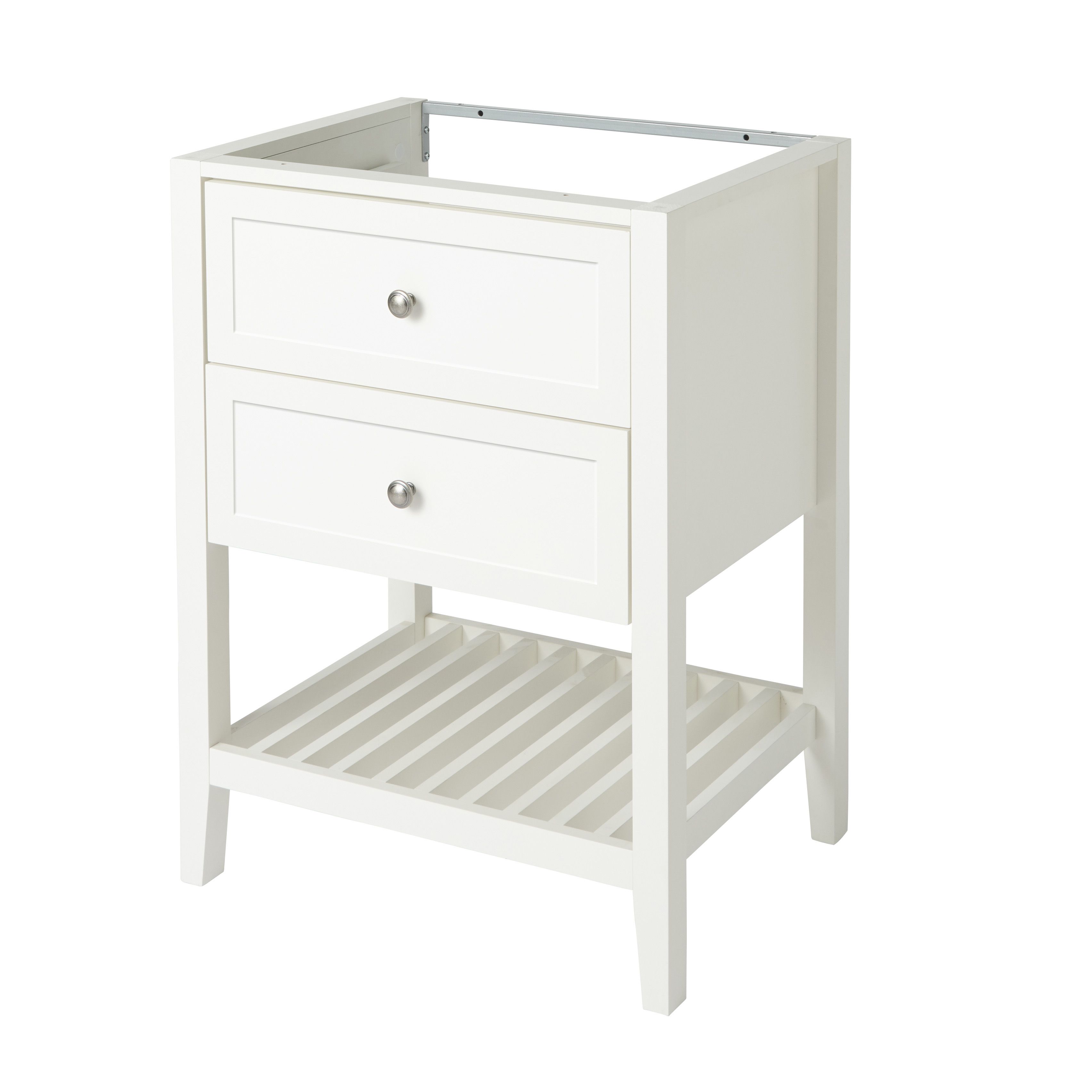 GoodHome Perma Satin White 0 door Freestanding Bathroom Vanity Cabinet (W)600mm (H)806mm