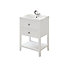 GoodHome Perma Satin White Bathroom Vanity unit (H) 806mm (W) 600mm