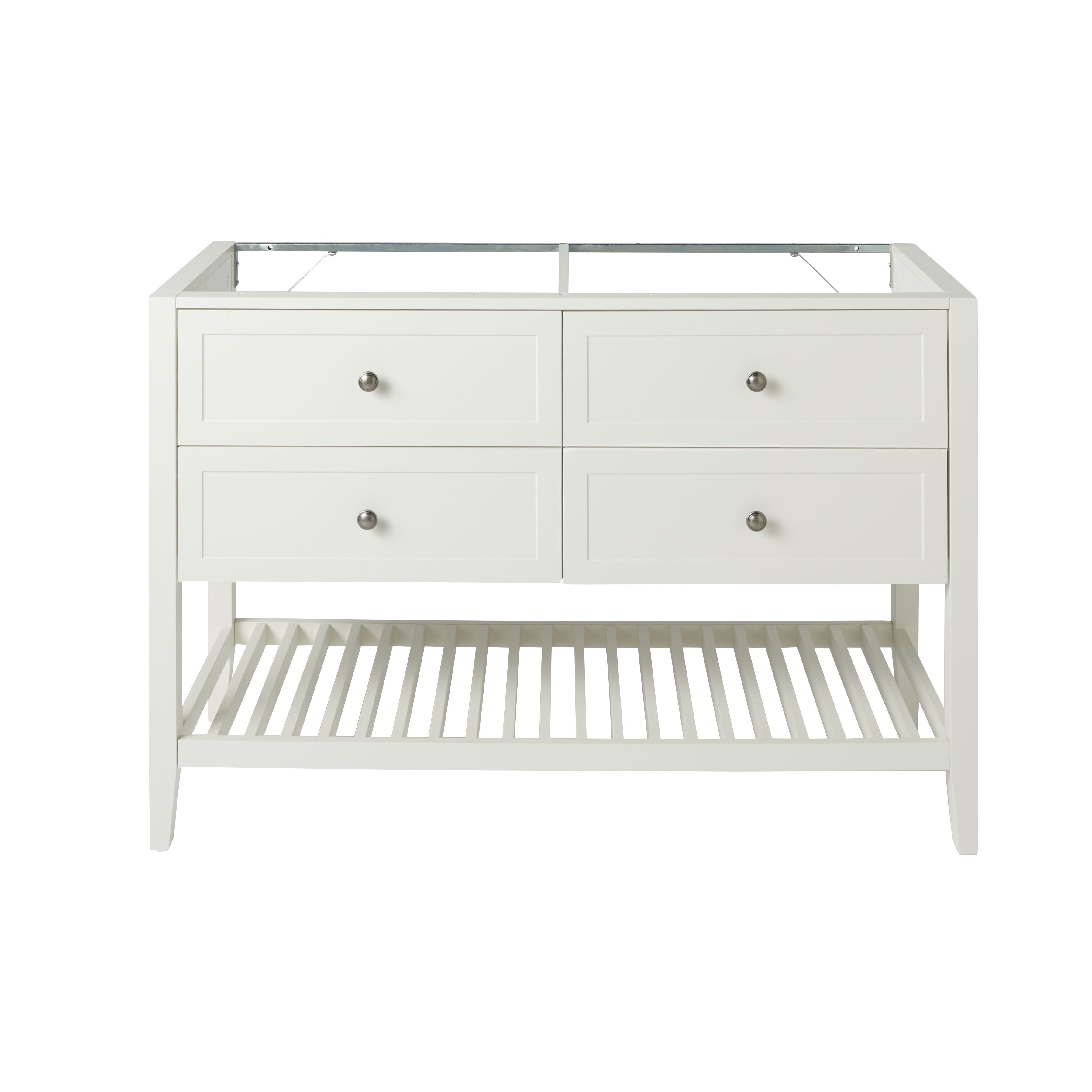 GoodHome Perma Satin White Freestanding Bathroom Vanity unit (H) 806mm (W) 1200mm