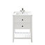 GoodHome Perma Satin White Freestanding Bathroom Vanity unit (H) 806mm (W) 600mm
