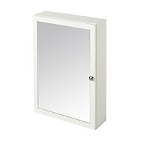 GoodHome Perma Satin White Non illuminated Wall-mounted Mirrored door Bathroom Cabinet (W)500mm (H)700mm