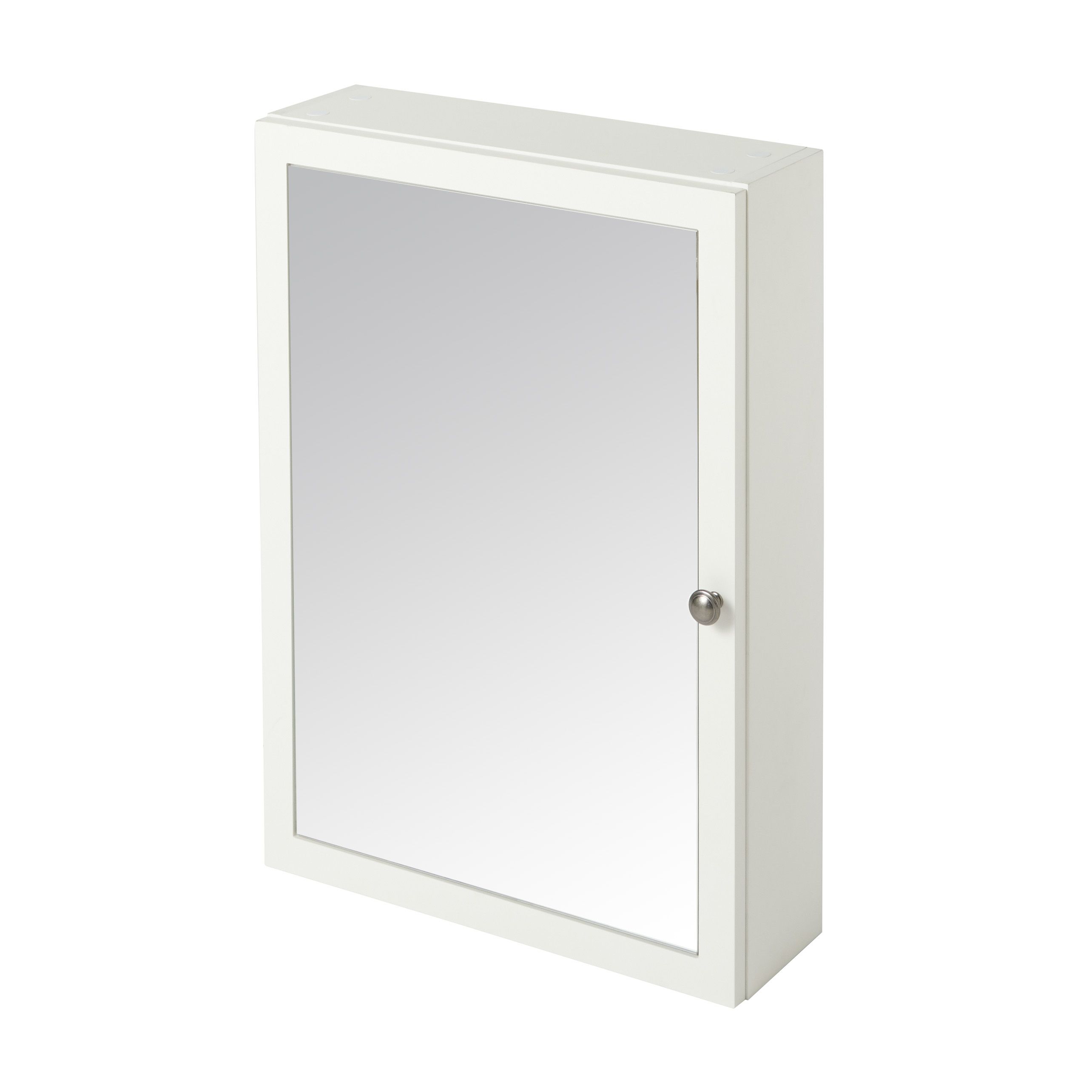 GoodHome Perma Satin White Wall-mounted Single Bathroom Cabinet with Mirrored door (W)500mm (H)700mm