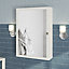GoodHome Perma Satin White Wall-mounted Single Bathroom Cabinet with Mirrored door (W)500mm (H)700mm