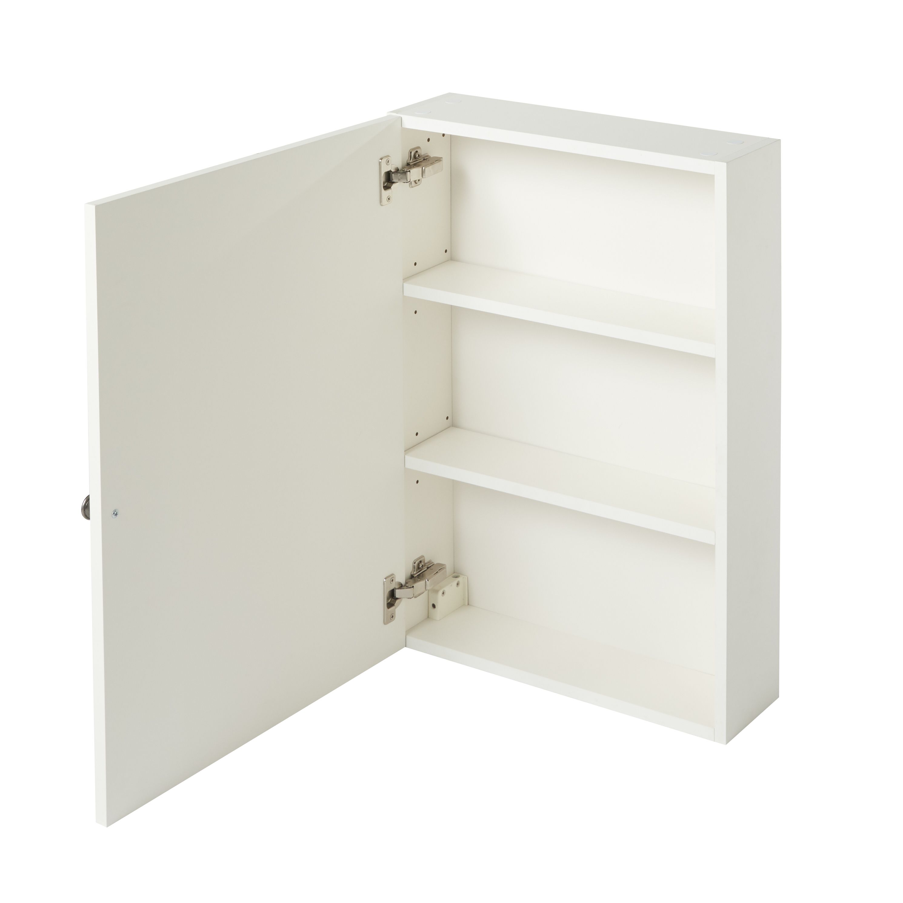 GoodHome Perma Satin White Wall-mounted Single Bathroom Cabinet with ...
