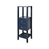 GoodHome Perma Tall Satin Blue Bathroom Cabinet (H)120cm (W)40.2cm