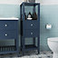GoodHome Perma Tall Satin Blue Bathroom Cabinet (H)120cm (W)40.2cm