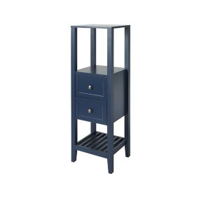 GoodHome Perma Tall Satin Blue Freestanding Bathroom Cabinet (H)120cm (W)40cm