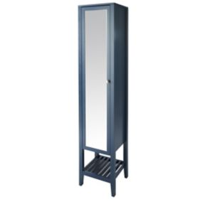 GoodHome Perma Tall Satin Blue Single Bathroom Cabinet (H)185cm (W)40cm