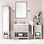 GoodHome Perma Tall Satin Grey Freestanding Bathroom Cabinet (H)120cm (W)40cm