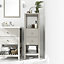 GoodHome Perma Tall Satin Grey Freestanding Bathroom Cabinet (H)120cm (W)40cm