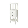 GoodHome Perma Tall Satin White Bathroom Cabinet (H)120cm (W)40.2cm